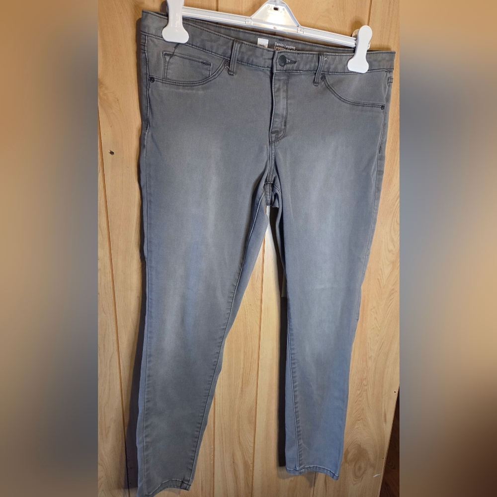 Mossimo Gray Denim Legging Jeggings Womens Size 14